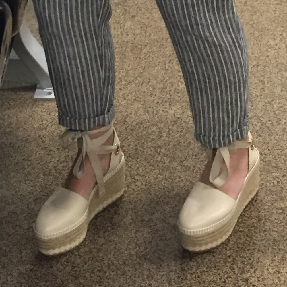 Tory Burch dulce de leche espadrille lace up wedge - Picture 10 of 10